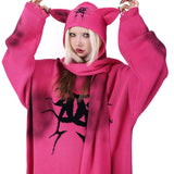 Graffiti Knit Hood-Scarf