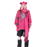 Graffiti Knit Hood-Scarf