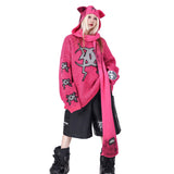 Graffiti Knit Hood-Scarf