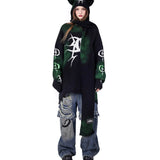 Graffiti Knit Hood-Scarf