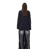 Fringed High-Neck Knit