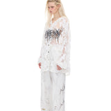 Burnout lace hoodie