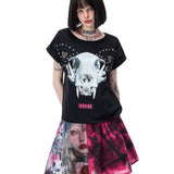 Reversible Skull Cat Tee