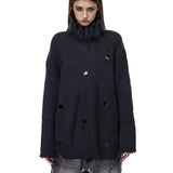 Fringed High-Neck Knit