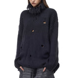 Fringed High-Neck Knit