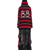 Distressed V-Neck Hoodie