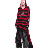 Distressed V-Neck Hoodie