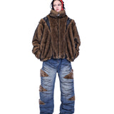 Segmented Fur Coat