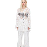 Burnout lace hoodie