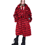 Striped Fur Coat