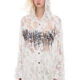 Burnout lace hoodie