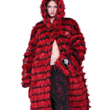 Striped Fur Coat