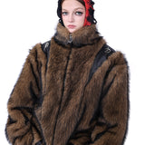 Segmented Fur Coat