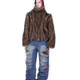 Segmented Fur Coat