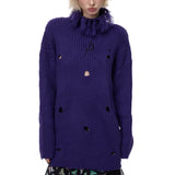 Fringed High-Neck Knit