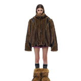 Segmented Fur Coat