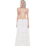 Layered lace pants