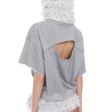 Lace cropped hoodie