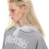 Lace cropped hoodie
