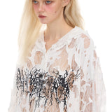 Burnout lace hoodie