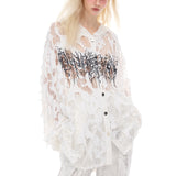 Burnout lace hoodie