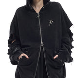 Deconstructed Zip-Up hoodie