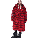 Striped Fur Coat