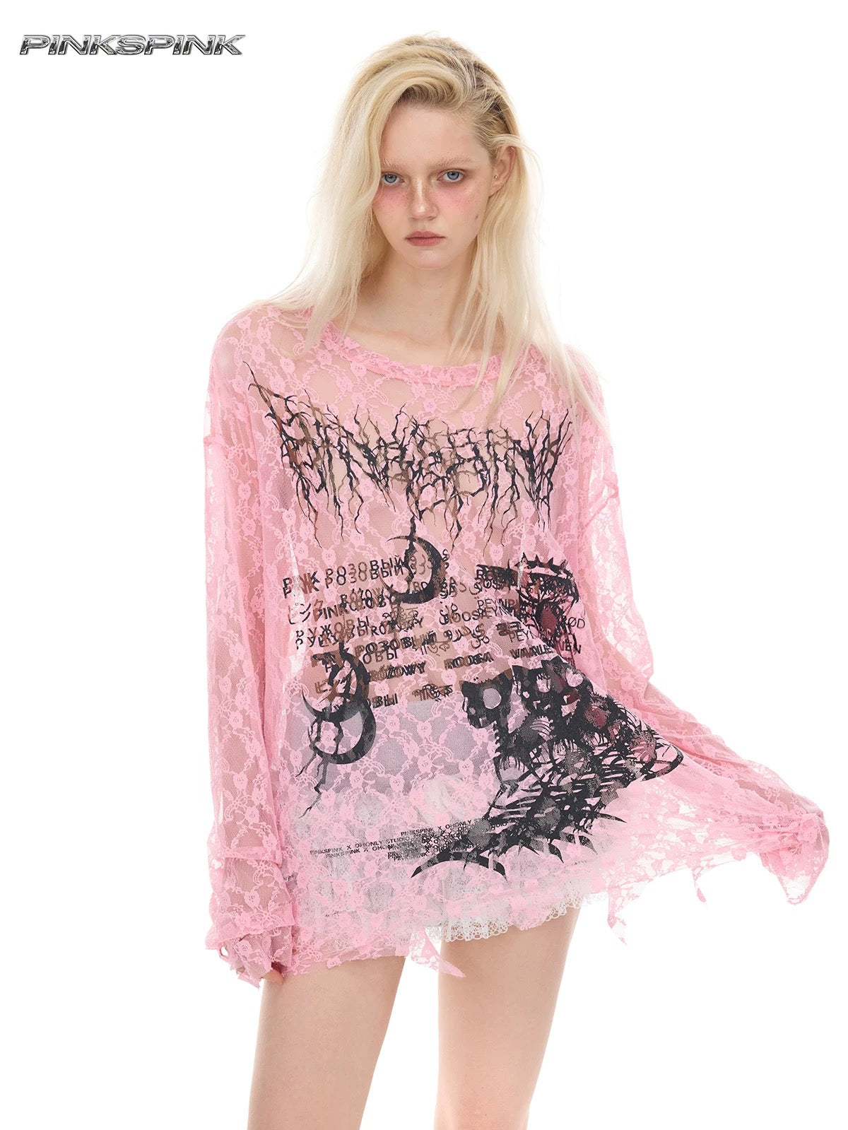 Sheer lace longsleeve