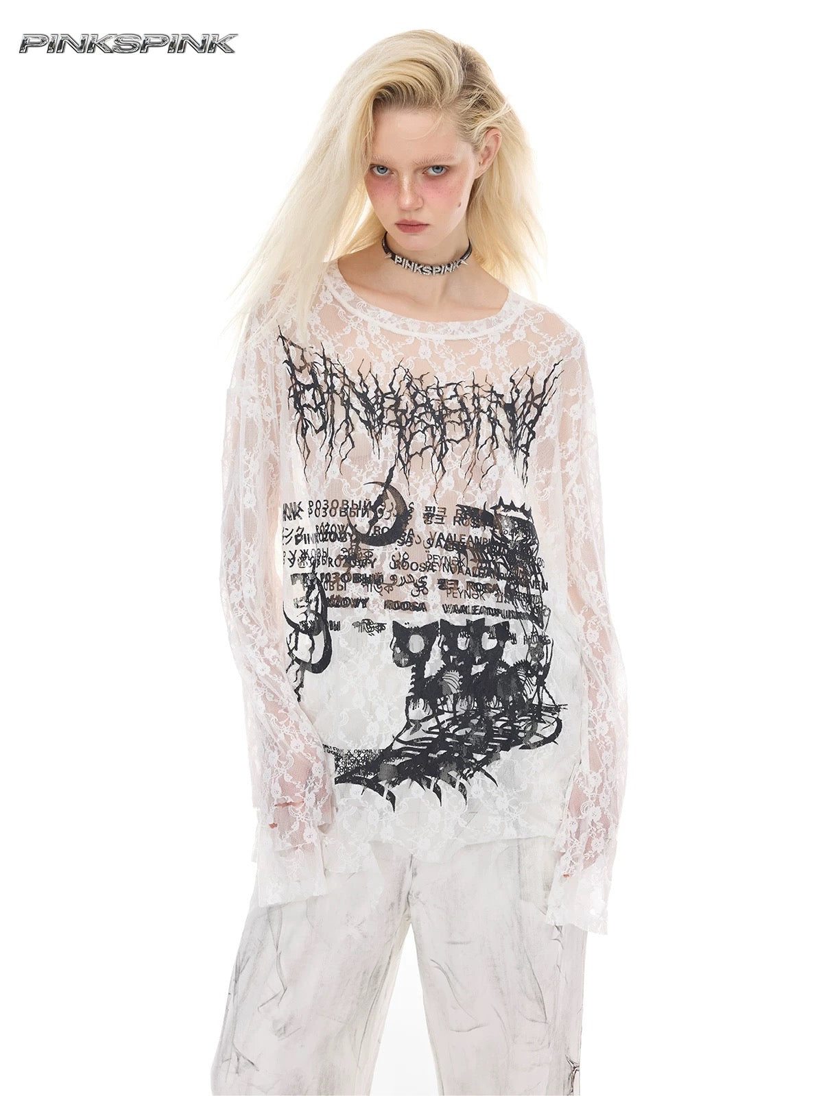 Sheer lace longsleeve