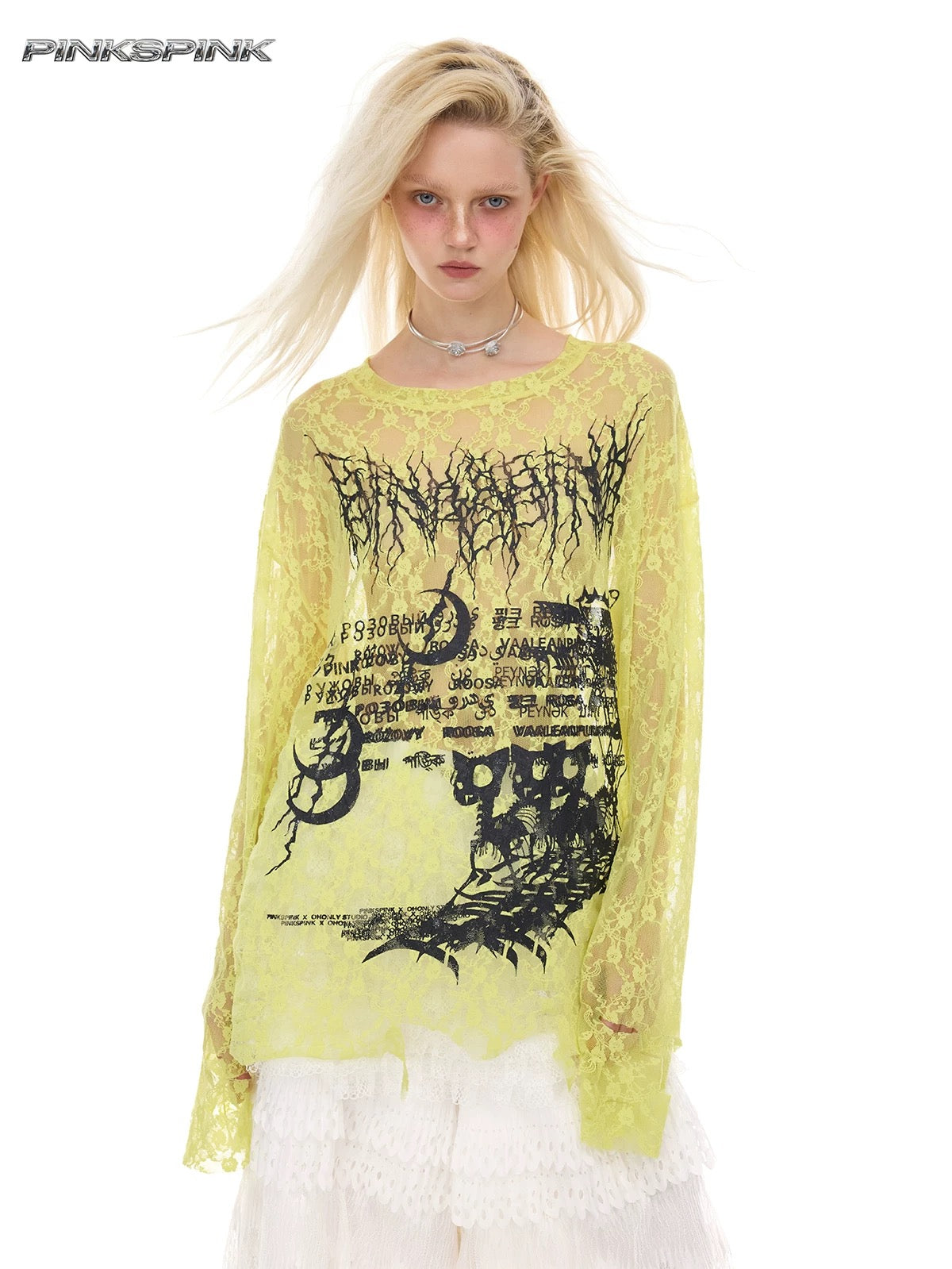 Sheer lace longsleeve